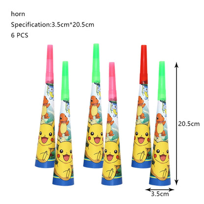 Pokemon Birthday Party Decoration New Lightning Pikachu Balloon For Kids Event Supplies Disposable Tableware Banner Backdrop
