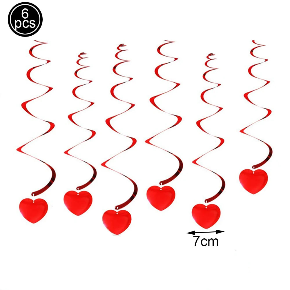 Valentine's Day Theme Disposable Tableware Pink Red Love Heart Pattern Paper Plates Cups Napkins Wedding Decoration Supplies