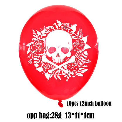 1set Day of The Dead Balloons Dia DE Los Muertos Party Decoration Skull Latex Balloons Mexican Festival Party Decor Supplies