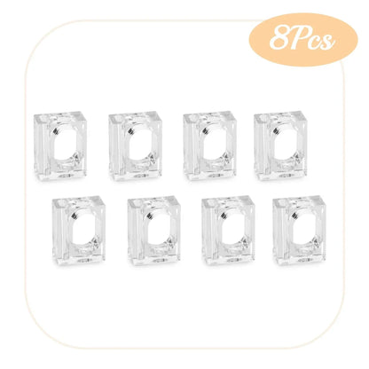 4-24Pcs Acrylic Napkin Rings Flower Vase Napkin Holders Clear Square Napkin Rings Bulk for Wedding Party Banquet Table Decor