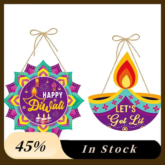 30PCS Diwali Festival Ornament Door Hanger Farmhouse Style Diwali Festival Front Door Sign Diwali Festival Decor Easy Install