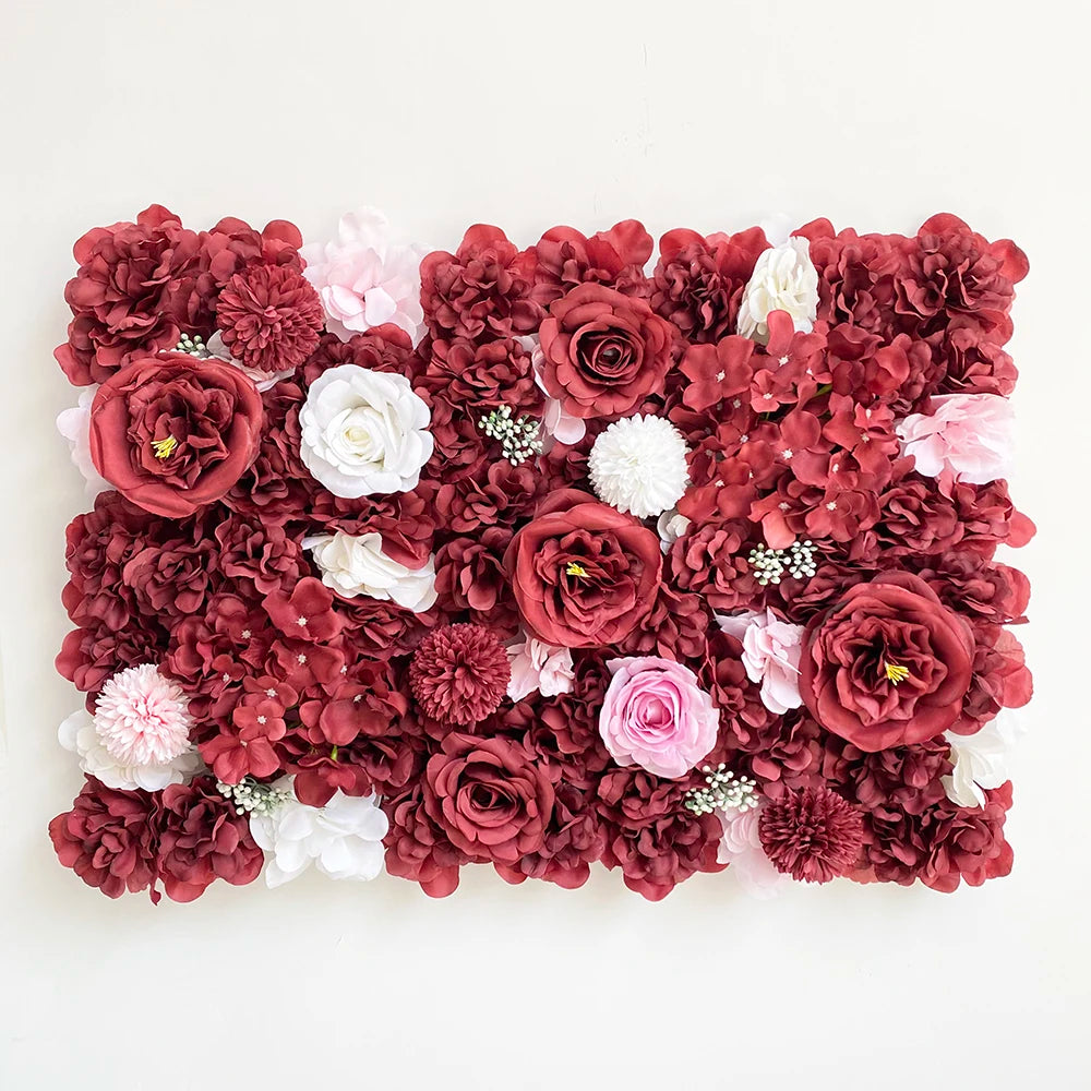 Pink Silk Rose Flower Wall Panels Artificial Flower for Wedding Decoration Baby Show Party Home Bedroom Backdrop Decor