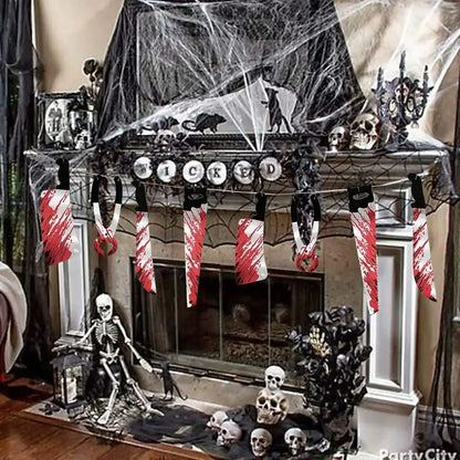 32PCS Halloween Bloody Banner Props. For zombie/vampire party. Fits haunted house. Weapon banner. Great Halloween décor