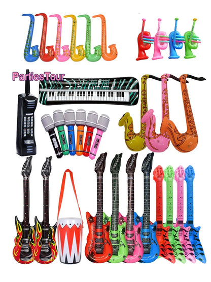 Inflatable Rock Star Toy Ballon Inflatable Party Props Balloons Guitar Saxophone Keyboard Piano Rock Toys Karaoke Party Decors