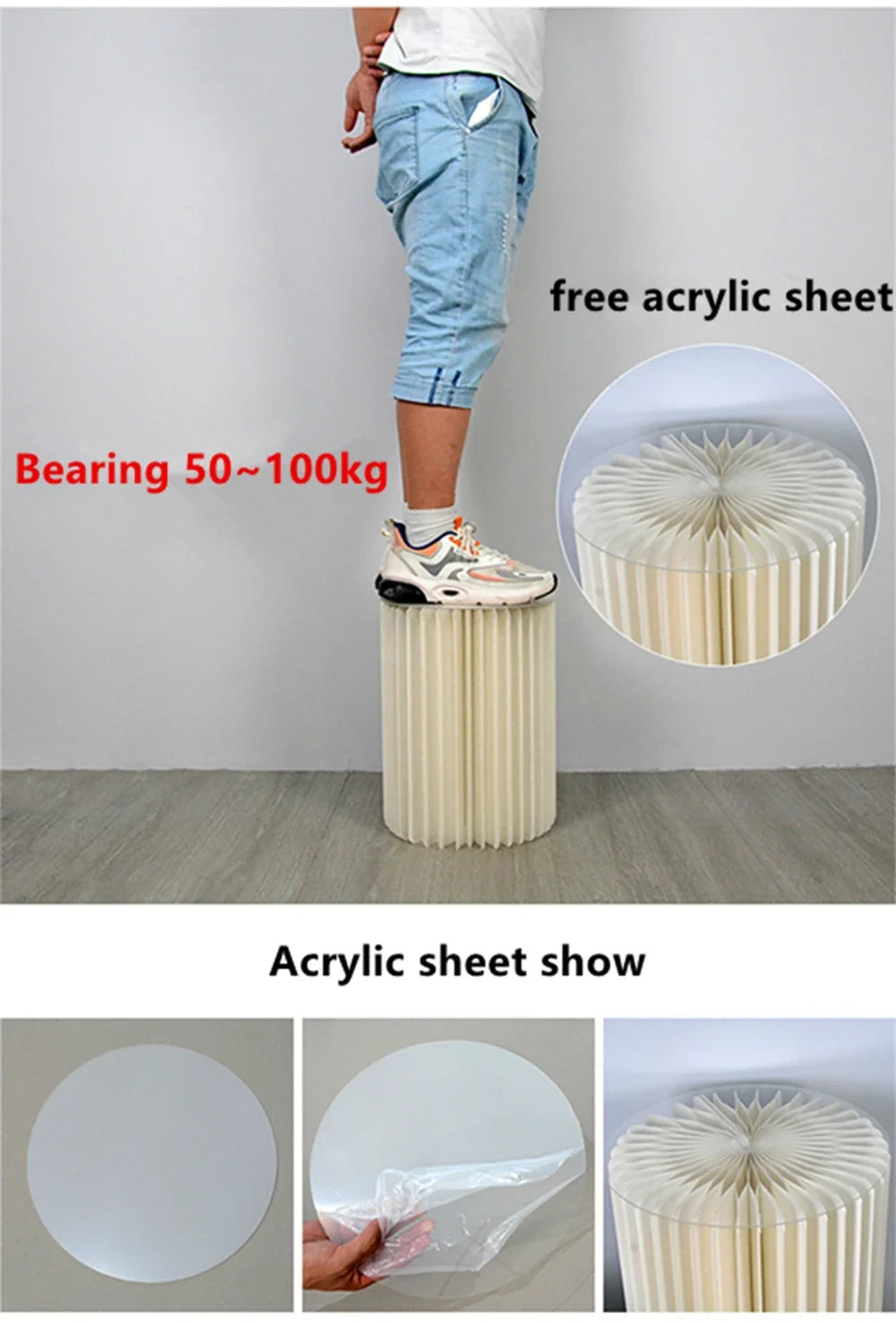 Paper Folding Cylinder Wedding Ramadan Decoration Birthday Anniversary DIY Party Supplies Baby Shower Dessert Table Cake Stand