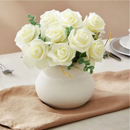 10/20/50Pcs Artificial Foam Rose Flowers PE Fake Flower for Home Room Dceor Wedding Party Halloween Thanksgiving Christmas Decor