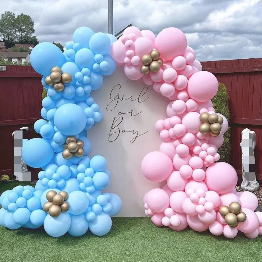 106Pcs Blue Pink Balloons Garland Kit Gender Reveal Balloon Arch Decor Boy or Girl Baby Shower Birthday Party Decorations Globos