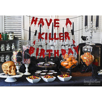 Halloween Banner Party Decoration Red Bloodknife Have Killer Birthday Supplies Horror for Paper