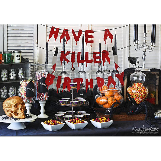 Halloween Banner Party Decoration Red Bloodknife Have Killer Birthday Supplies Horror for Paper