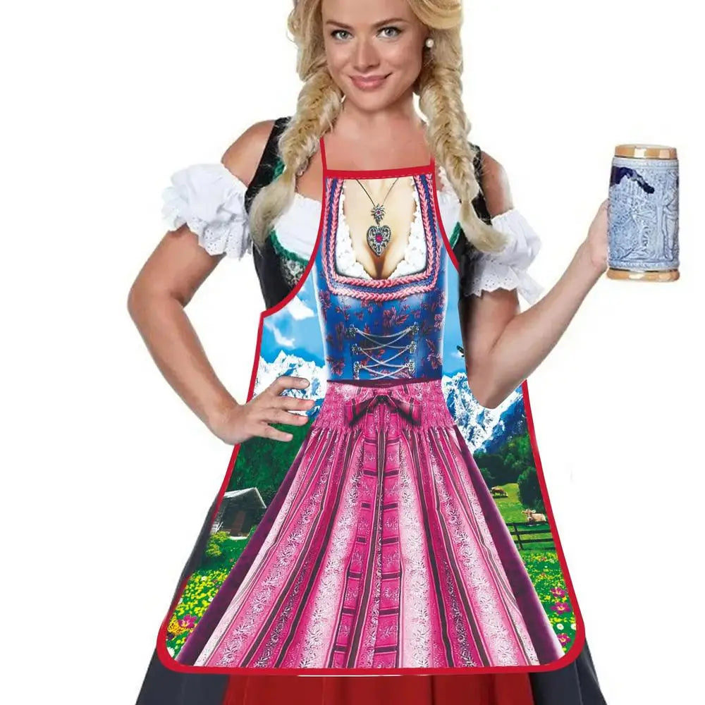 Funny Apron Super Muscle Kitchen Man Women Cooking Aprons Oktoberfest Bavarian Apron Adult Cozinha Tablier Cuisine Pinafore