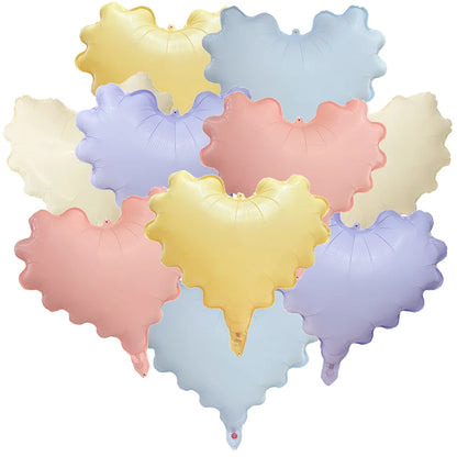 5-50pcs Pink Wave Heart Foil Balloons 20 inch Love Heart Helium Macaron Balloons for Birthday Baby Shower Wedding Decoration