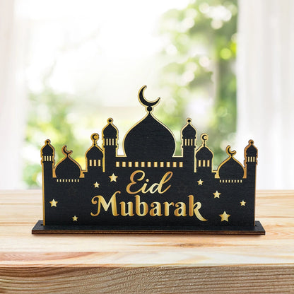 EID Mubarak Decoration Wooden Ornaments Ramadan Decoration 2025 For Home Ramadan Kareem Islamic Muslim Party Eid Al Adha Gifts