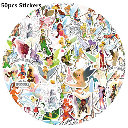 Tinker Bell Fairy Foil Balloons Pixie Latex Ballon Happy Birthday Banner Party Decorations Cake Toppers Cartoon Kids Girls Gift
