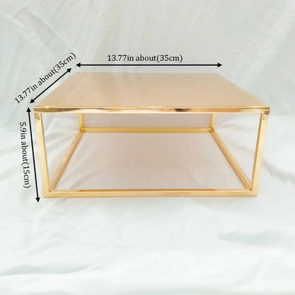 Metal Round and Square Floating Cake Stand Gold Modern Cake Stand Wedding Cake Tier Birthday Party Cupcake Display Stand