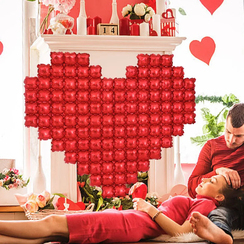 Heart Shaped Background Wall Foil Balloon Love Letter Balloons for Wedding Party Happy Valentines Day Home Decoration Supplies
