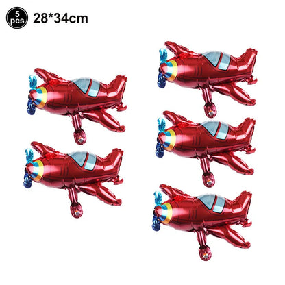 5th Birthday Police Party Blue Car Helicopter Foil Balloons for Boys Baby Shower Police Birthday Party Decoration