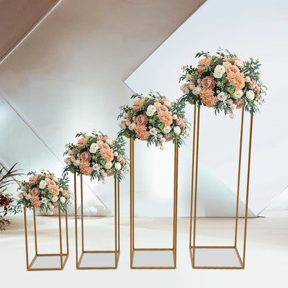 10Pcs/4Pcs Metal Golden Rectangular Frame Backdrop Wedding Rack Arch For Birthday Party Backdrop Wedding DLY Decor