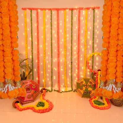 5-50pcs Marigold Flower Garlands Artificial Flower Garland for Indian Décor,Pooja, Diwali, Fiesta Day of The Dead, Mexican Party