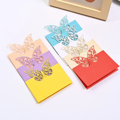 20/50pcs Laser Hollow Butterfly Wedding Place Card Banquet Party Birthday Seat Card Name Sign-in Table Card Flower Greeting Card