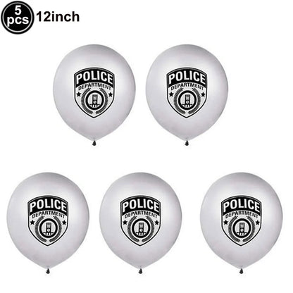 Blue Car Police Truck Foil Balloon Boys Birthday Balloons 4D Standing Balloons Baby Shower Police Themed Birthday Party Decors