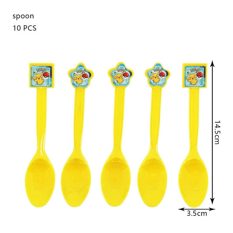 Pokemon Birthday Party Decoration New Lightning Pikachu Balloon For Kids Event Supplies Disposable Tableware Banner Backdrop
