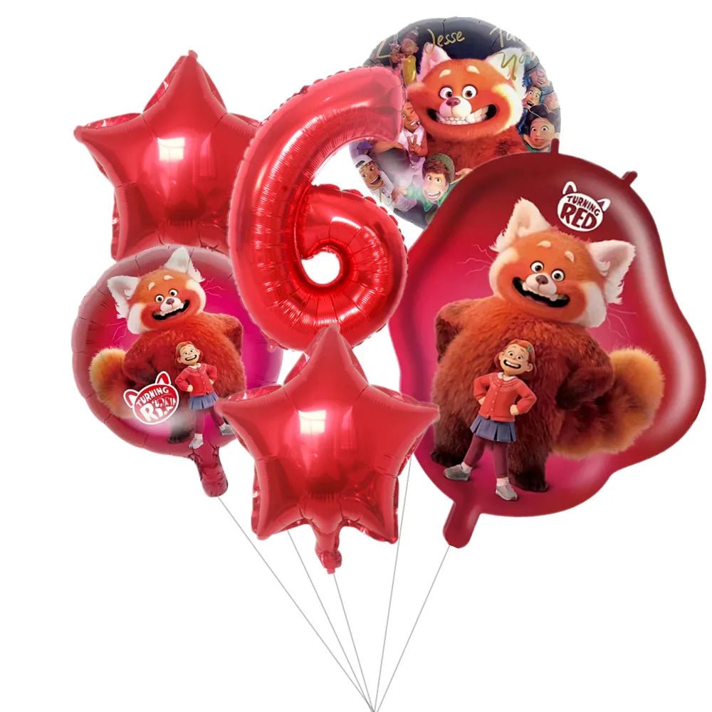 Disney Turning Red Party Supplies Paper Napkin Tablecloth Plates Balloons Panda Theme Baby Shower Kids Birthday Party Decoration