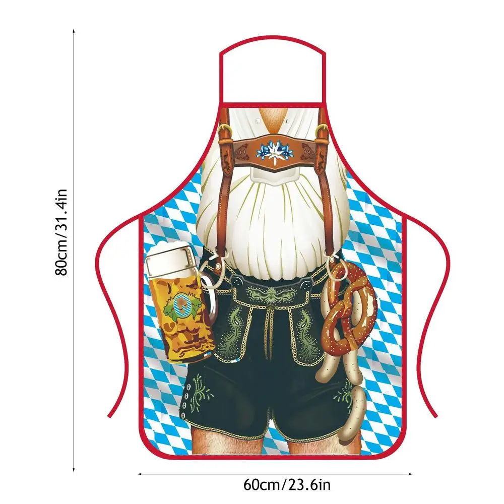 Funny Apron Super Muscle Kitchen Man Women Cooking Aprons Oktoberfest Bavarian Apron Adult Cozinha Tablier Cuisine Pinafore