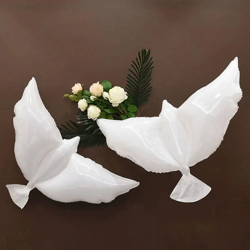3Pcs Pigeon Cross Foil Balloons White Peace Dove Gold Cross Helium Balloon for Baby Shower Birthday Baptism Wedding Party Decor