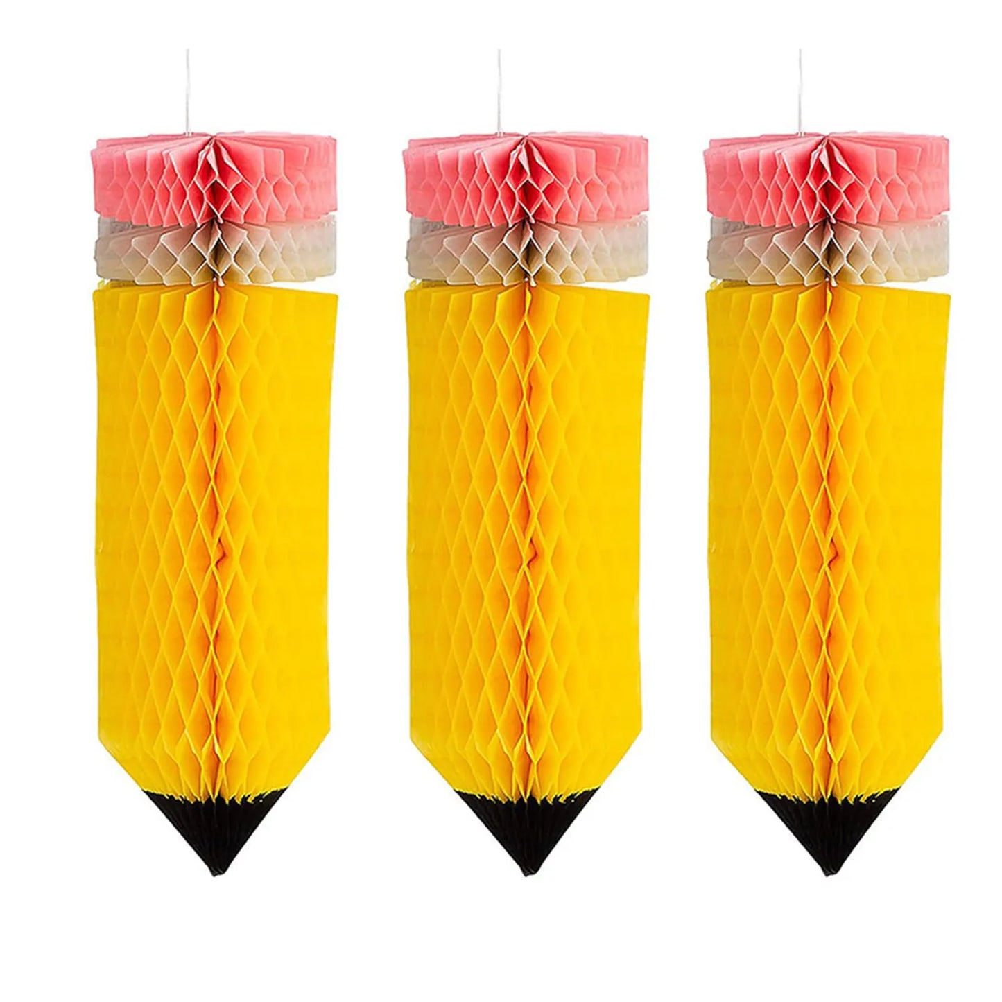 6PCS Pencil Hanging Paper Lanterns Novelty Pencil Shape Hanging Paper Lanterns For First Day Of School