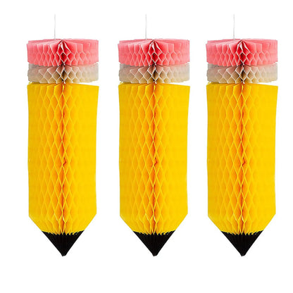 6PCS Pencil Hanging Paper Lanterns Novelty Pencil Shape Hanging Paper Lanterns For First Day Of School