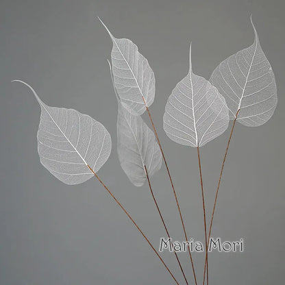 Home Decoration Lucency Leaves Natural Leaf Vein Immortal Artificial Flowers Wedding Table Decoration Wire Stem