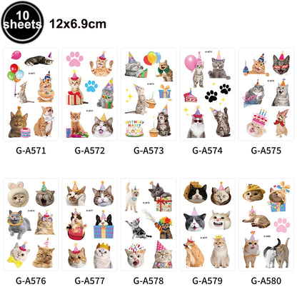 Cat Themed Party Tableware Set Paper Plates Napkins Tablecloth Banner Kitten Girls Birthday Party Decorations Supplies