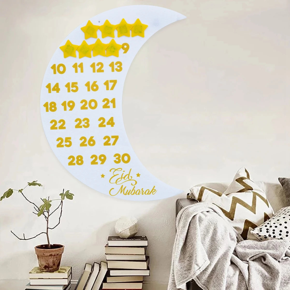 Ramadan Countdown Felt Calendar Eid Mubarak Decorations For Home Islamic Muslim Party Decor Ramadan Kareem Eid Al Adha Kid Gifts
