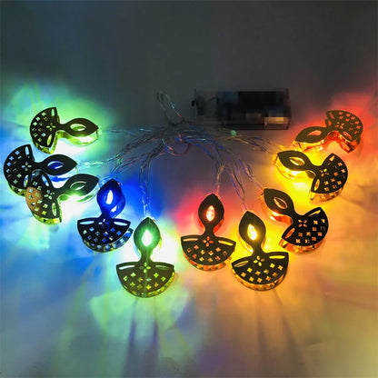 Mini LED String Light Gold AUM OM Lakshmi Ganesha String Light for Deepavali Diwali Party Decoration Festival Golden String Lamp