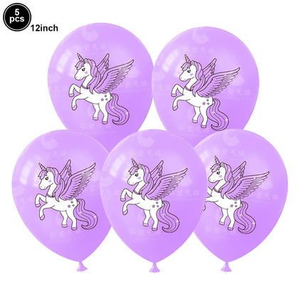 Unicorn Party Decoration Happy Birthday Banner Girl Unicorn Paper Mask Macaron Balloon Rainbow Unicorn Party Best Choice