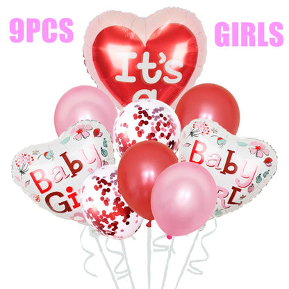 Boy Or Girl Gender Reveal Disposable Tableware Plate Cup Banner Balloons Baby Shower Gender Reveal Party Decorations
