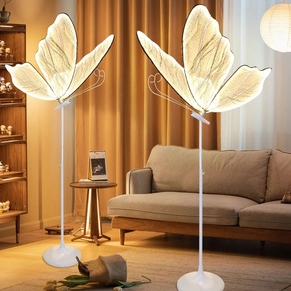 60/80/100cm Wedding Butterfly Floor lamp Creative Butterfly Ceiling Lamp Butterfly Hanging Decoration Prop for Wedding Christmas