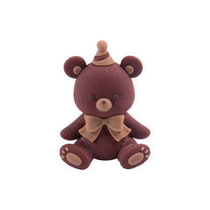 New 3D Pink Blue Bear Cake Topper Cute Mini Bear Doll Cake Decoration Boy Girl Birthday Party Gender Reveal Baby Shower Supplies