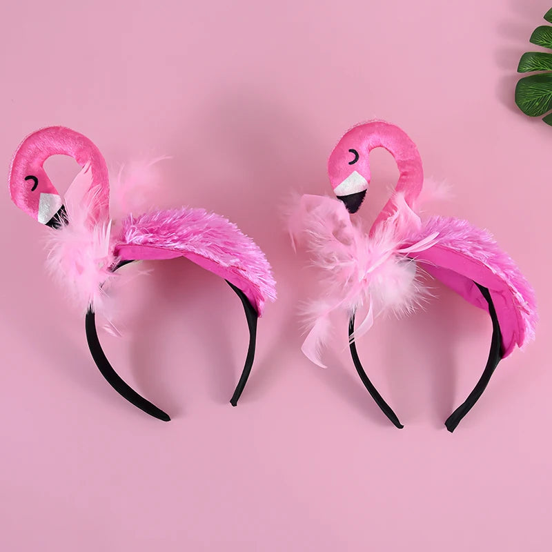 Flamingo Headwear Flamingo Theme Birthday Party Decoration Summer Hawaii Party Costume Cosplay Photo Props Flamingo Hair Hoop