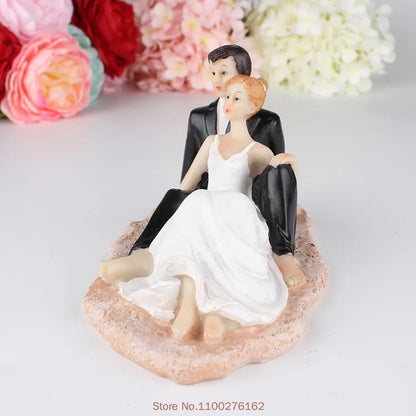 Cake Toppers Dolls Bride and Groom Figurines Funny Wedding Cake Toppers Stand Topper Decoration Supplies Marry Figurine
