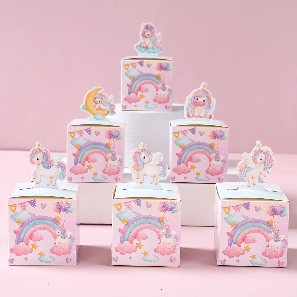 Unicorn 3D Paper Candy Boxes Gift Packing Box Unicorn Theme Party Decoration Kids Wedding Baby Shower Party Supplies Favors