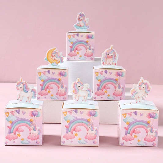 Unicorn 3D Paper Candy Boxes Gift Packing Box Unicorn Theme Party Decoration Kids Wedding Baby Shower Party Supplies Favors