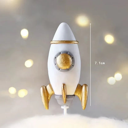 Astronaut Theme Cake Topper Planet Space Rocket Spaceship Birthday Decor Kids Boy Girl Birthday Party Baby Shower Decoratings