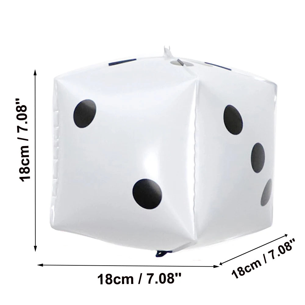 2/6/10pcs/lot 18cm Cube Foil Balloons Dice Foil Ballon Casino Theme Party Adult Birthday Decor Las Vegas Party Poker Theme Party