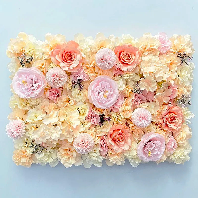Pink Silk Rose Flower Wall Panels Artificial Flower for Wedding Decoration Baby Show Party Home Bedroom Backdrop Decor