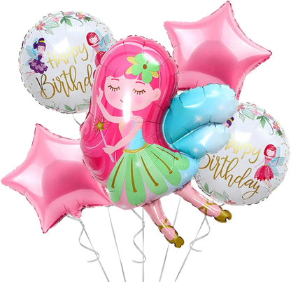 Pink Fairy Party Disposable Tableware Fairy Birthday Party Supplies Plate Cup Napkin Tablecloth Flower Fairies Birthday Decors