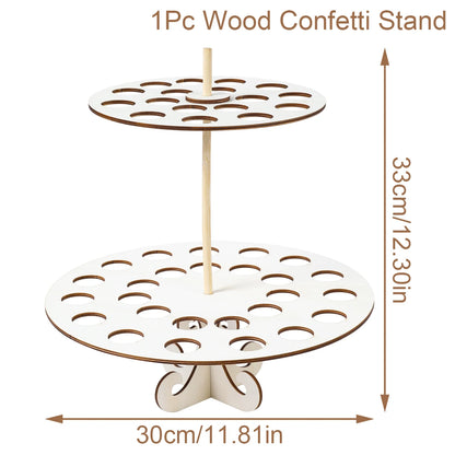 Wood/Kraft Paper Confetti Cone Tray Rustic Decoration Confetti Cones Stand DIY Holder Support Supplies