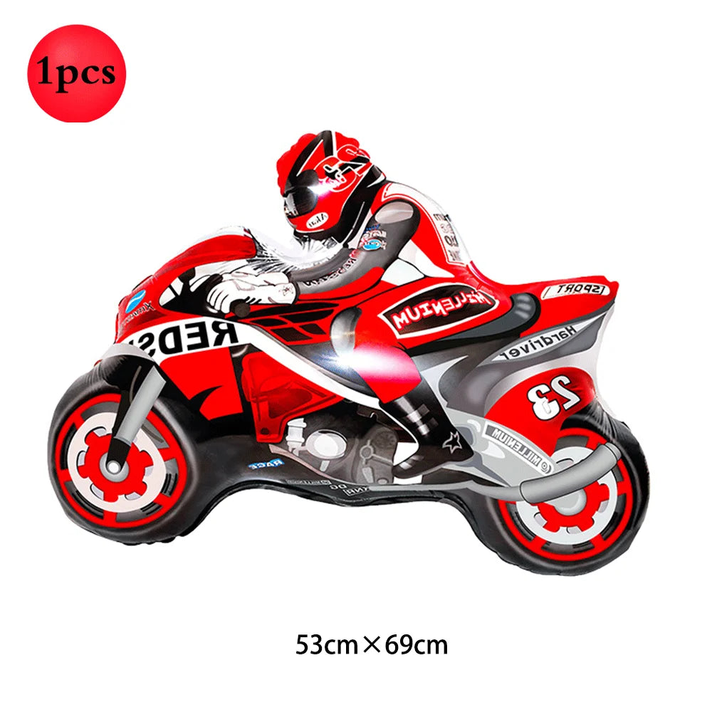 Motocross Dirt Bike Birthday Party Banner Cake Topper Foil Motorcycle Balloon for Boy Kids Motor Theme Party Decoration Supplies
