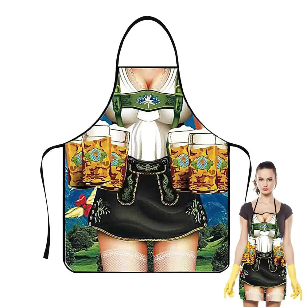 Funny Apron Super Muscle Kitchen Man Women Cooking Aprons Oktoberfest Bavarian Apron Adult Cozinha Tablier Cuisine Pinafore