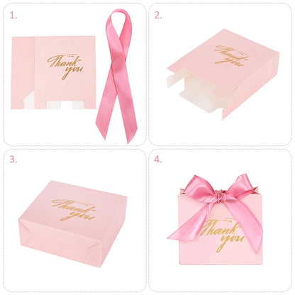 5/10pcs Thank You Candy Box With Ribbon Small Gift Packing Bag For Christmas Wedding Baby Shower Birthday Party gift for guests